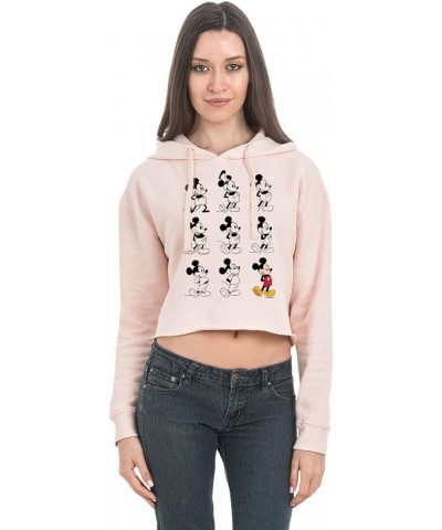 Mickey & Friends - Mickey Mouse Evolution - Juniors Cropped Pullover Hoodie Blush $17.09 Hoodies & Sweatshirts