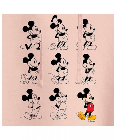 Mickey & Friends - Mickey Mouse Evolution - Juniors Cropped Pullover Hoodie Blush $17.09 Hoodies & Sweatshirts