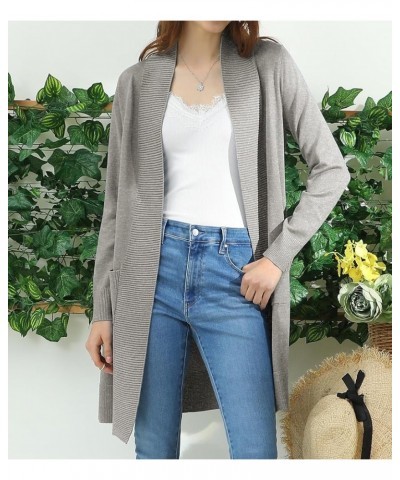 Womens Casual Long Knit Cardigan Long Sleeve with Pockets Lightweight Open Front Sweater Jacket with Plus Size Awocal0273_hgr...