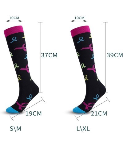 Compression Socks For Women And Men Circulation 15-20Mmhg Knee High Stockings Best Support For Nurse,Athletic,Running,Travel ...