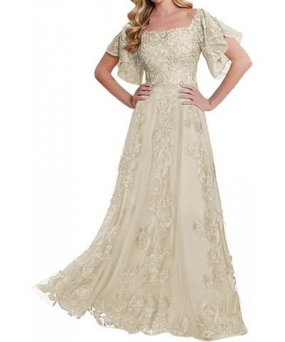 Lace Mother of The Bride Dresses - Sleeves Formal Evening Gowns Wedding Long Silver $47.00 Dresses