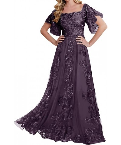 Lace Mother of The Bride Dresses - Sleeves Formal Evening Gowns Wedding Long Silver $47.00 Dresses