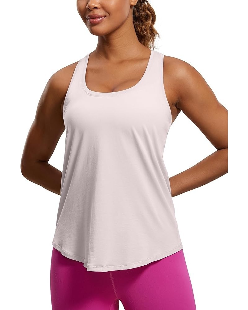 Womens Pima Cotton Racerback Workout Tank Tops Lightweight Loose Sleeveless Tops Athletic Gym Shirts Smoky Blush $12.47 Activ...