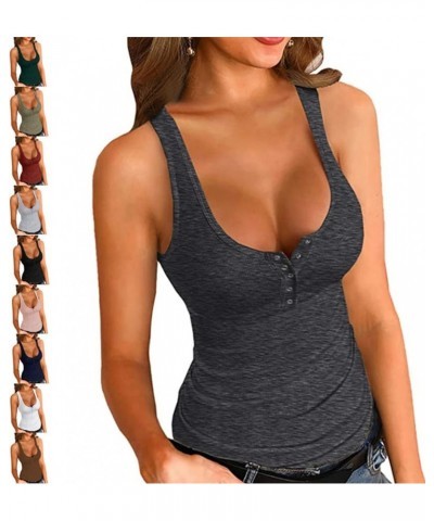 Women's Ribbed Racerback Tank Tops Sleeveless Casual Basic Cami Tops Workout Fittness Vest Bulit in Bra Undershirts 004-army ...