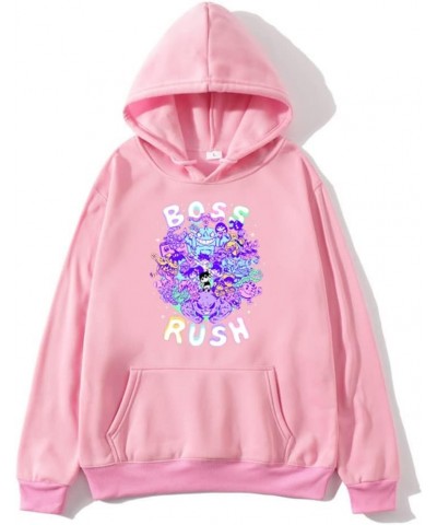 Omori Boss Rush New Logo Hoodies Merch Men Women Hoodies Harajuku Sweatshirt Pink $13.67 Others