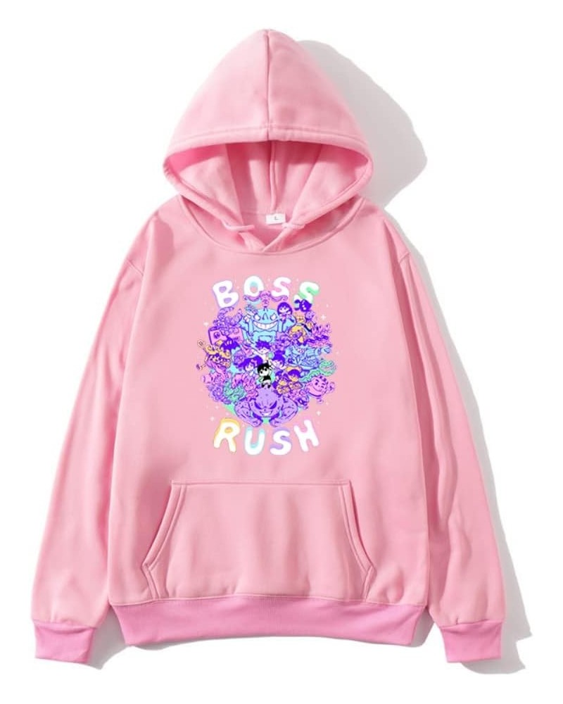 Omori Boss Rush New Logo Hoodies Merch Men Women Hoodies Harajuku Sweatshirt Pink $13.67 Others