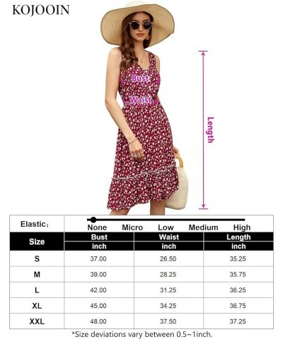 Women Summer Floral Casual Mini Button Down Sleeveless Flare Ruffle Dress Beach Sundress Wine $15.36 Dresses