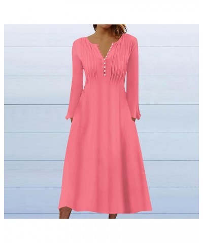 Fall Women Dresses 2023 Long Sleeve V Neck Plus Size Maxi Dress Boho Dress High Waisted A-Line Dress with Pocket ✨new Dress✨ ...