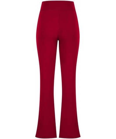 Womens Yoga Pants with Pockets High Waisted Pants Wide Leg Flare Yoga Pants Boot Cut Yoga Leggings Pants Work Pants Z-red $9....