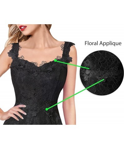 Womens Floral Lace Spaghetti Strap Applique Ruffle Split Formal Evening Gown Wedding A-line Maxi Dress Black Floral Lace $33....