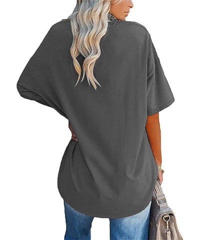 Funny Christmas Shirts Tops for Women Oversized Short Sleeve T-Shirt Casual Loose Xmas Graphic Tee C-santa Claus-dark Grey $1...