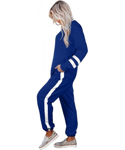 Sweatsuit for Women 2 Piece Outfits for Womens Crewneck Sweatshirts Pullover 2f-blue $23.99 Activewear