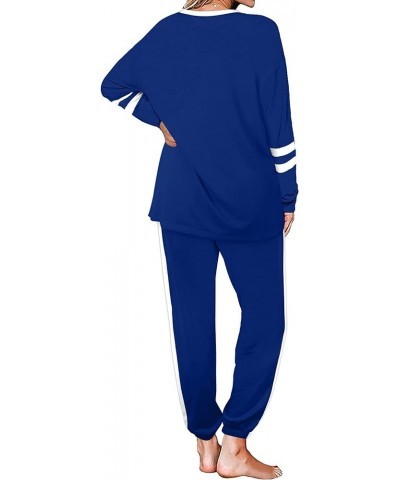 Sweatsuit for Women 2 Piece Outfits for Womens Crewneck Sweatshirts Pullover 2f-blue $23.99 Activewear