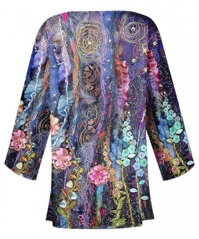 Cardgian for Women 2024 Spring Summer Lightweight 3/4 Length Sleeve Womens Tops Dressy Casual Kimonos Beach Cover Up 3-purple...