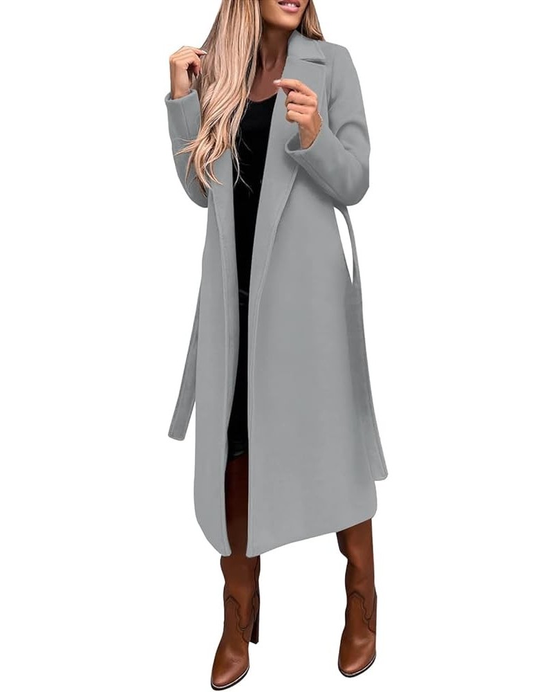 Trench Winter Coats for Women Ladies Lapel Slim Jacket Long Parka Solid Button Closure Party Formal Dress A2-grey $19.20 Coats