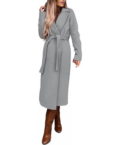 Trench Winter Coats for Women Ladies Lapel Slim Jacket Long Parka Solid Button Closure Party Formal Dress A2-grey $19.20 Coats