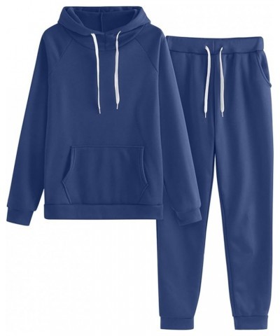 Two Piece Outfits Sweatsuits for Women Set Printed Hoodie and Sweatpants Set Jogging Suits with Kangaroo Pockets Blue_08 $5.5...