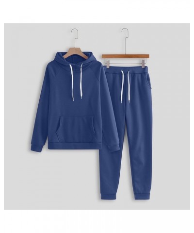 Two Piece Outfits Sweatsuits for Women Set Printed Hoodie and Sweatpants Set Jogging Suits with Kangaroo Pockets Blue_08 $5.5...