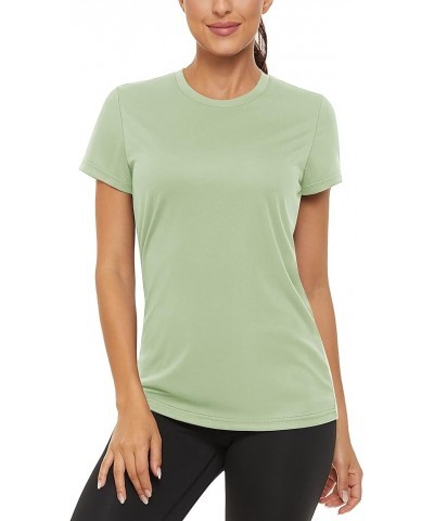 Women's Short Sleeve Shirts Sun Protection T-Shrit UPF 50+ Quick Dry Outdoor Yoga Running Gym Workout Tops Light Green $12.47...