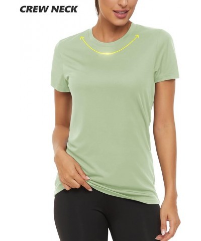 Women's Short Sleeve Shirts Sun Protection T-Shrit UPF 50+ Quick Dry Outdoor Yoga Running Gym Workout Tops Light Green $12.47...