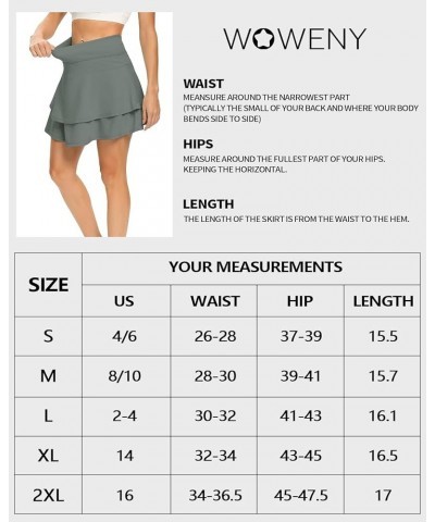 Women's Active Skort Athletic Ruffle Pleated Tennis Skirt with Pocket for Running Golf Workout 2 Layer Light Green $18.55 Skirts