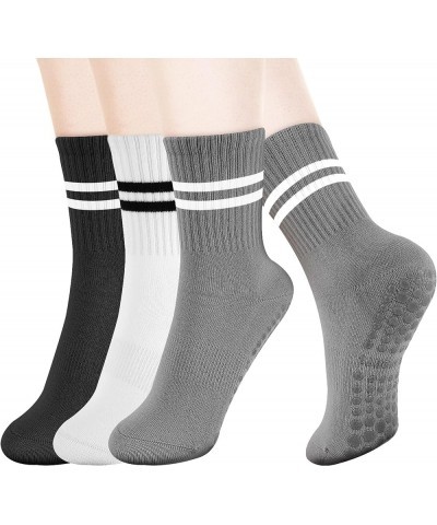 Yoga Pilates Non Slip Grip Socks for Women (3 Pairs) Non Skid Gripper Crew Socks for Yoga Hospital Pilates Barre Home 1 $11.3...