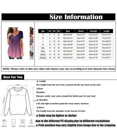 Plus Size Tops for Women Dressy Button Down T Shirt Graphic Print Short Sleeve Blouse Henley V Neck Summer Clothes Ak41-blue ...