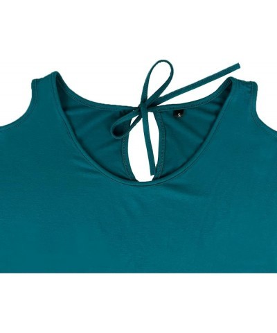 Womens Summer Cold Shoulder Tops Short Sleeve T Shirts Pullover Casual Dolman Blouses Teal $11.00 T-Shirts