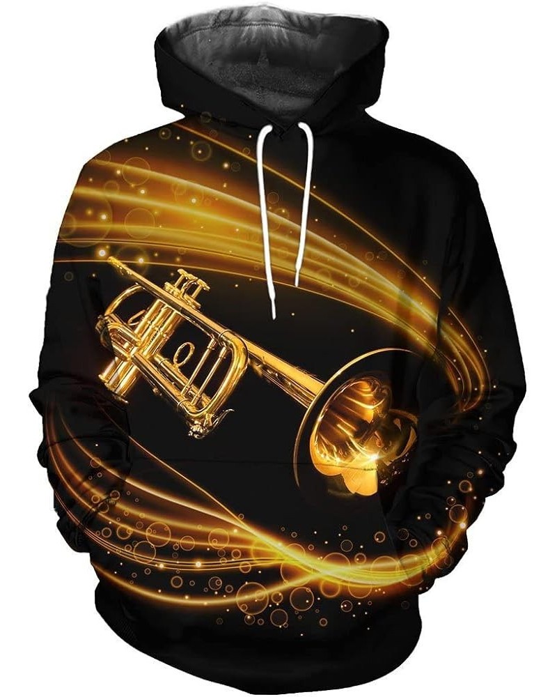 Unisex Hoodie 3D Print Instrument Music Pullover Hooded Sweatshirt Hoodies With Big Pockets Series 18 Trumpet 01 $18.02 Hoodi...