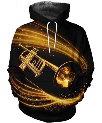 Unisex Hoodie 3D Print Instrument Music Pullover Hooded Sweatshirt Hoodies With Big Pockets Series 18 Trumpet 01 $18.02 Hoodi...