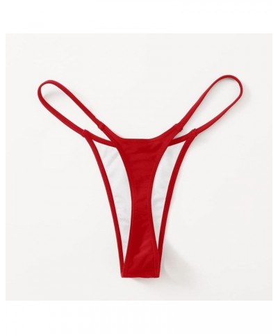 Women's Thong Bottoms Sexy G-String Low Waist Bikini Brazilian Cheeky Swim Beachwear Red $11.99 Swimsuits