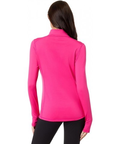 Women's Micro-Elite Chamois Solid Zip-T Midweight Body Fit Base Layer X-Small Fuchsia Purple $25.08 Activewear