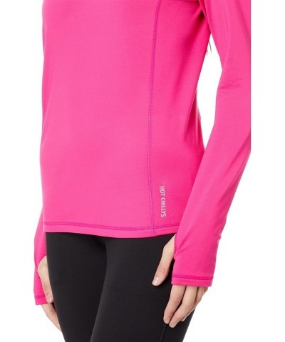 Women's Micro-Elite Chamois Solid Zip-T Midweight Body Fit Base Layer X-Small Fuchsia Purple $25.08 Activewear