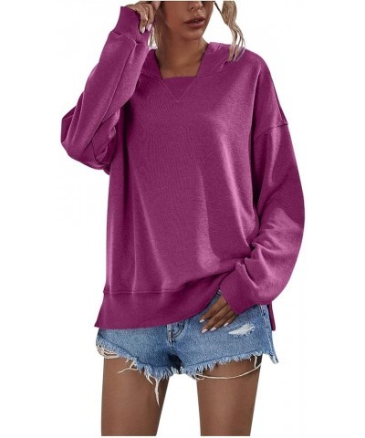 Oversized Sweatshirt for Women Fall Zip Up Pullover Long Sleeve Shirt Casual Sweater Teen Girls Y2K Trendy Clothes E12purple ...