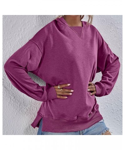 Oversized Sweatshirt for Women Fall Zip Up Pullover Long Sleeve Shirt Casual Sweater Teen Girls Y2K Trendy Clothes E12purple ...