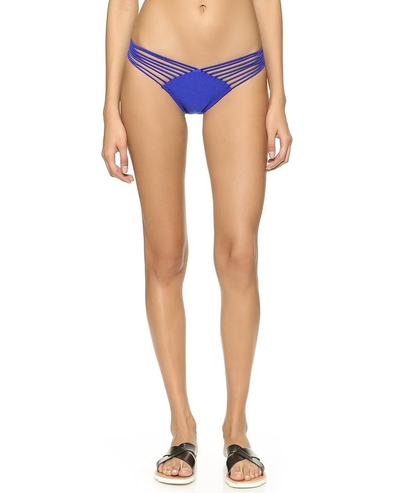 Women's Standard Cosita Buena Zig-zag Knotted Cut Out Triangle Bikini Top Electric Blue $28.05 Swimsuits