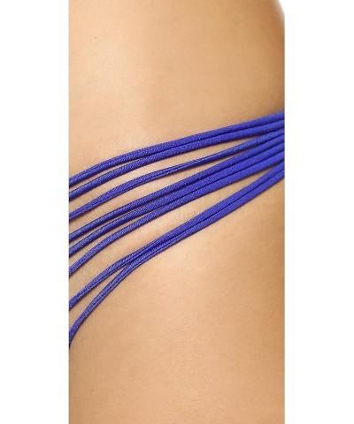 Women's Standard Cosita Buena Zig-zag Knotted Cut Out Triangle Bikini Top Electric Blue $28.05 Swimsuits