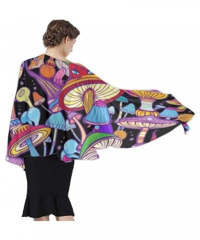 Women's Sarong Cover Ups Long Beach Kimono Bikini Wraps Boho Beachwear Trippy Mushroom Purple Psychedelic Magic Plant(23) $10...