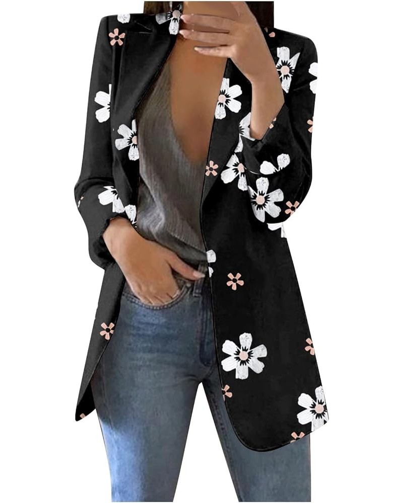 Blazers for Women Business Casual Trendy Elegant Graphic Print Jacket Tops Long Sleeve Loose Fit Outwear Fall Clothes Outfits...