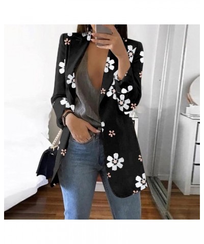 Blazers for Women Business Casual Trendy Elegant Graphic Print Jacket Tops Long Sleeve Loose Fit Outwear Fall Clothes Outfits...