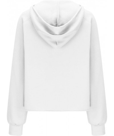 Oversized Hoodies For Women Zip Up Long Sleeve Hooded Sweatshirts Casual Quarter Zip Pullover Tops Fall Y2K Clothes J06-white...