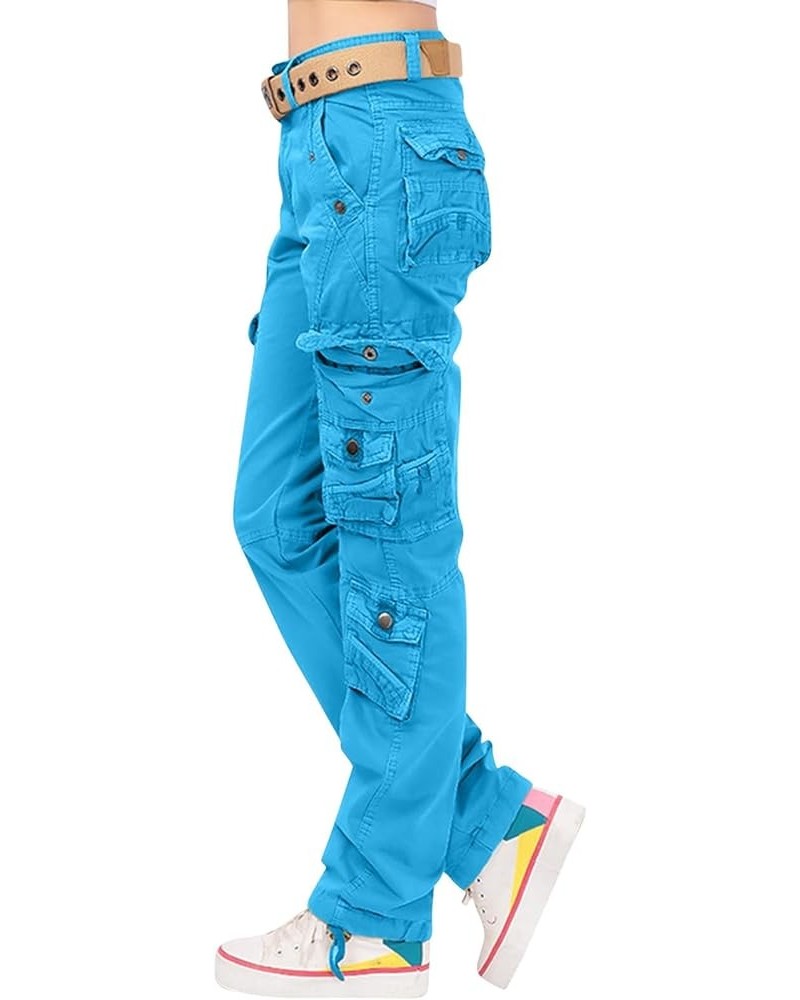 Cargo Pants Women Summer/Fall High Waisted Pants for Women Fall Pants for Women 2023 Trendy Baggy Sweapants 05 Sky Blue $13.2...