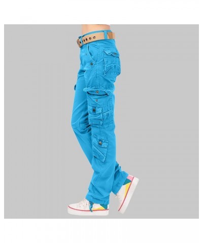 Cargo Pants Women Summer/Fall High Waisted Pants for Women Fall Pants for Women 2023 Trendy Baggy Sweapants 05 Sky Blue $13.2...