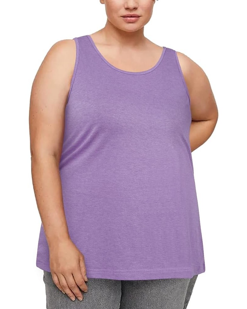 Plus Size Tank Tops for Women Workout Tank Tops Womens Sleeveless Tops Scoop Neck Summer Casual Shirts Purple $7.66 Tanks