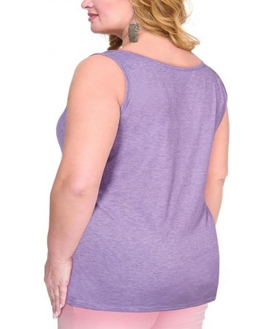 Plus Size Tank Tops for Women Workout Tank Tops Womens Sleeveless Tops Scoop Neck Summer Casual Shirts Purple $7.66 Tanks