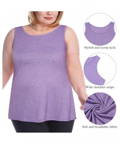 Plus Size Tank Tops for Women Workout Tank Tops Womens Sleeveless Tops Scoop Neck Summer Casual Shirts Purple $7.66 Tanks