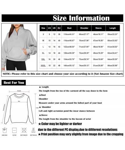 Women's Long Sleeve Quarter Zip Sweatshirt Casual Fall Winter Solid Color Hoodies Y2K Oversized Pullover Tops 27gray $8.90 Ho...