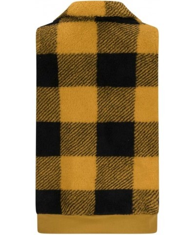 Womens Fashion Plaid Fleece Vest Casual Fuzzy Sleeveless Fuzzy Sherpa Vest Fluffy Zipper Jacket Warm Outerwear F09-yellow $9....