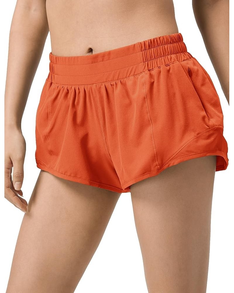 Athletic Shorts for Women,Mesh Lined 2.5"/4" Running Shorts,Quick Dry Active Workout Shorts with Zip Pocket 2.5in Orange $17....