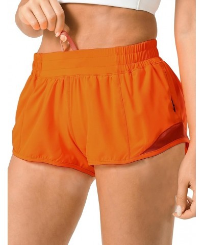 Athletic Shorts for Women,Mesh Lined 2.5"/4" Running Shorts,Quick Dry Active Workout Shorts with Zip Pocket 2.5in Orange $17....